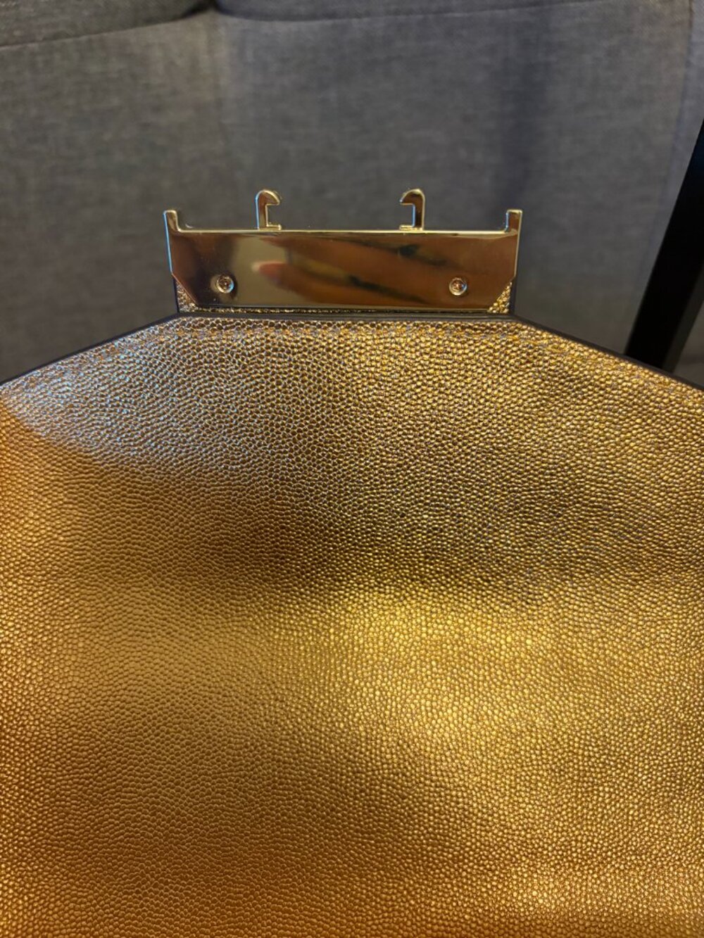 Karl Lagerfeld Paris Gold Satchel Top Handle Metallic Bag NWOT Strap Dust Bag - Picture 7 of 9